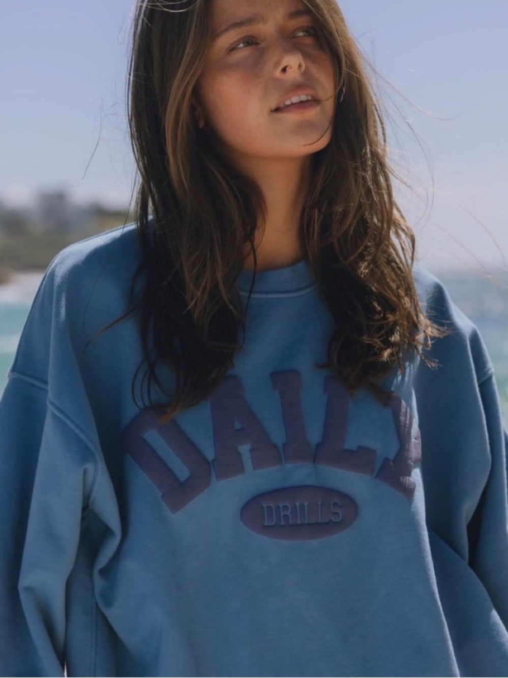 Daily Drills Oversized Daily Crew - Cabana + Navy with Tonal Patch Size M/L NWOT - Picture 10 of 12